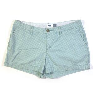 Old Navy Women's Chino Shorts Teal Floral 100% Cotton 3" Inseam